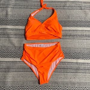 NWOT neon orange bathing suit